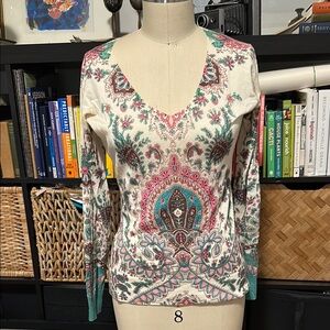 Etro paisley print v neck printed sweater